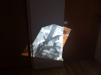 Maria Christoforatou [2015] Constructing spaces series. OHP projector installation.