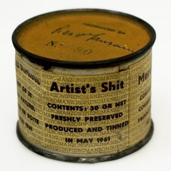 Piero Manzoni [1961] Artist's Shit (Merda d'artista). 90 tin cans, each filled with 30 grams faeces, 4.8 x 6.5 cm.