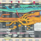 Ward Shelley [2008] Who Invented the Avant Garde, ver. 2. Oil and toner on mylar, 28.5 x 62.5 inches.