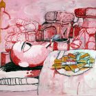 Philip Guston [1973] Painting, Smoking, Eating. Oil on canvas, 196.8 x 262.9 cm.
