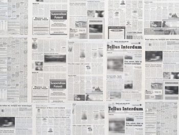 Andrea Zittel [2011] Tellus Interdum. Newsprint printed at High Desert Star in Yucca Valley, 384.8 × 1678.9 × 429.3 cm.