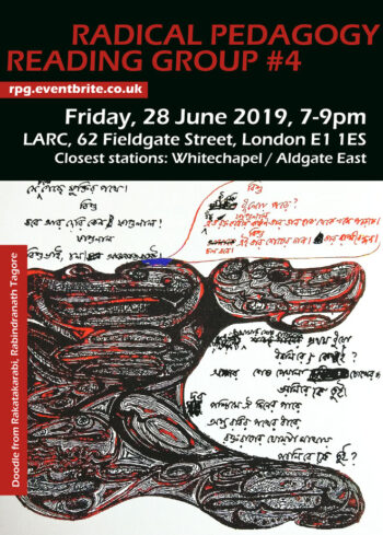 RPG#4 Pedagogy of the Oppressed pt. 2, 28 Jun 2019. Flyer by D Vora.