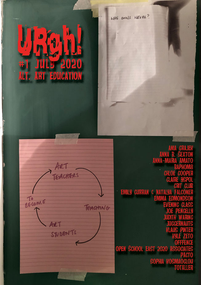 URgh!#1 [Jul 2020] alternative art education. Front cover by Emma Edmondson